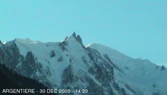 L'aiguille du midi, départ de la Vallée Blanche, depuis Argentiere