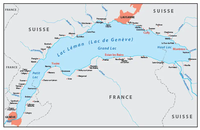 carte du lac Léman