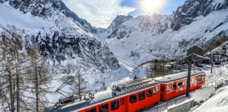 Le train du Montenvers en hiver